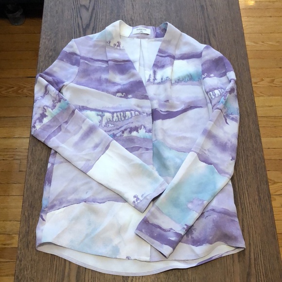 Babaton power blouse watercolour landscape print - Picture 1 of 12